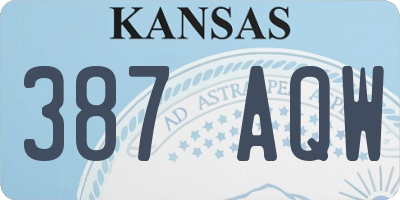 KS license plate 387AQW