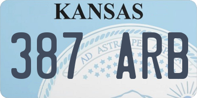 KS license plate 387ARB