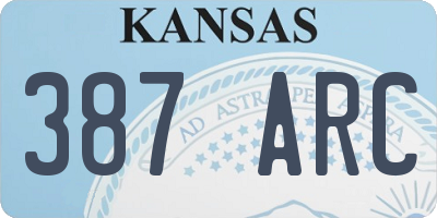 KS license plate 387ARC
