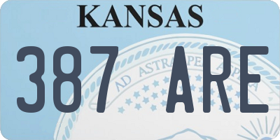 KS license plate 387ARE