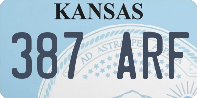 KS license plate 387ARF