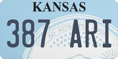 KS license plate 387ARI