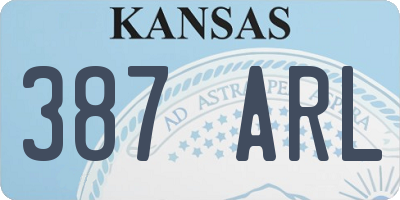 KS license plate 387ARL
