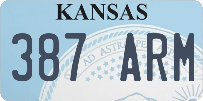 KS license plate 387ARM