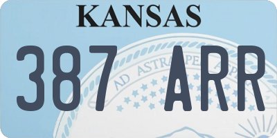 KS license plate 387ARR