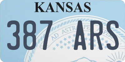KS license plate 387ARS