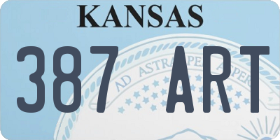 KS license plate 387ART