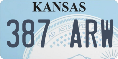 KS license plate 387ARW