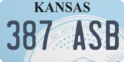 KS license plate 387ASB