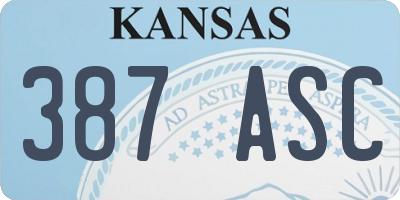 KS license plate 387ASC