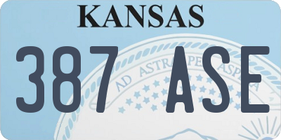 KS license plate 387ASE