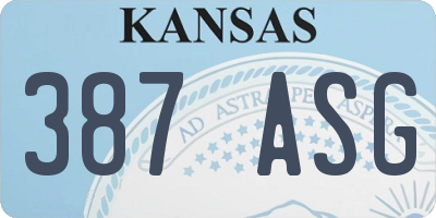 KS license plate 387ASG