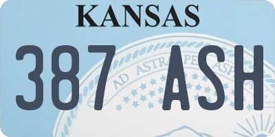 KS license plate 387ASH