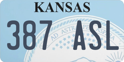 KS license plate 387ASL
