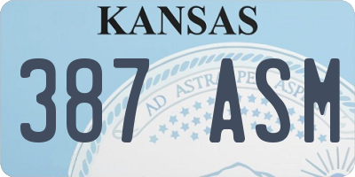KS license plate 387ASM