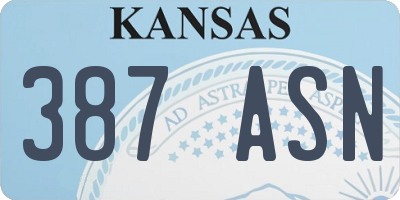 KS license plate 387ASN