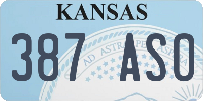 KS license plate 387ASO