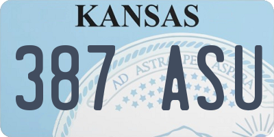 KS license plate 387ASU