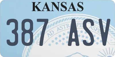 KS license plate 387ASV