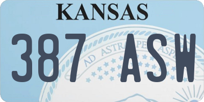 KS license plate 387ASW