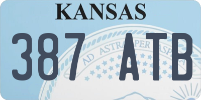 KS license plate 387ATB