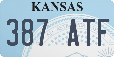 KS license plate 387ATF