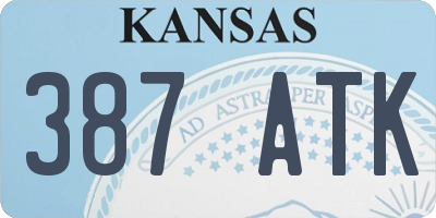 KS license plate 387ATK