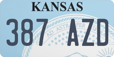 KS license plate 387AZD