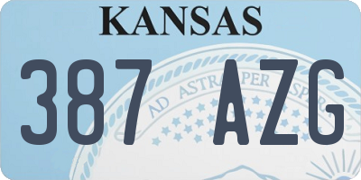 KS license plate 387AZG