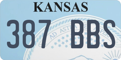KS license plate 387BBS