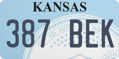 KS license plate 387BEK