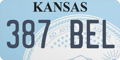 KS license plate 387BEL
