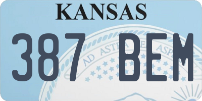 KS license plate 387BEM