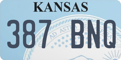KS license plate 387BNQ