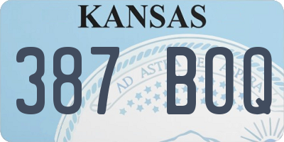 KS license plate 387BOQ