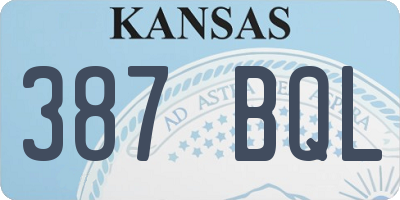 KS license plate 387BQL