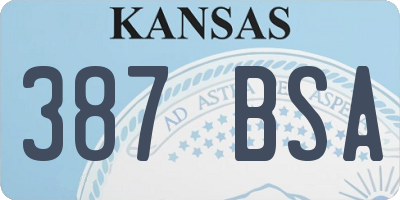 KS license plate 387BSA