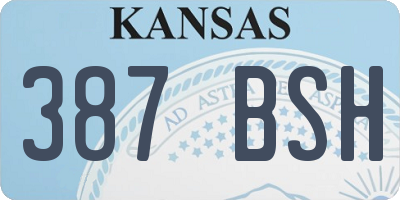 KS license plate 387BSH