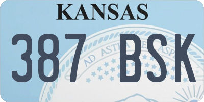 KS license plate 387BSK