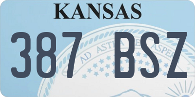 KS license plate 387BSZ