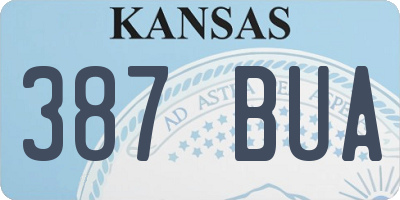 KS license plate 387BUA