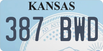 KS license plate 387BWD