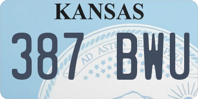 KS license plate 387BWU