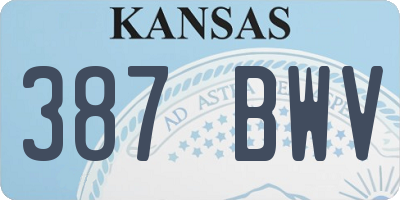 KS license plate 387BWV