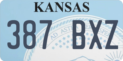 KS license plate 387BXZ