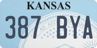 KS license plate 387BYA