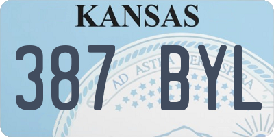 KS license plate 387BYL