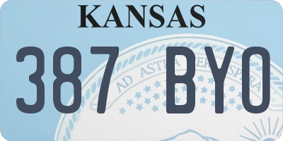 KS license plate 387BYO