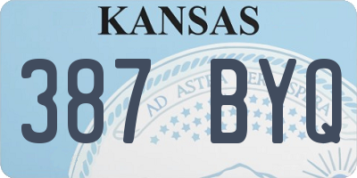KS license plate 387BYQ