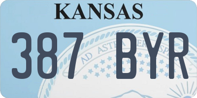 KS license plate 387BYR